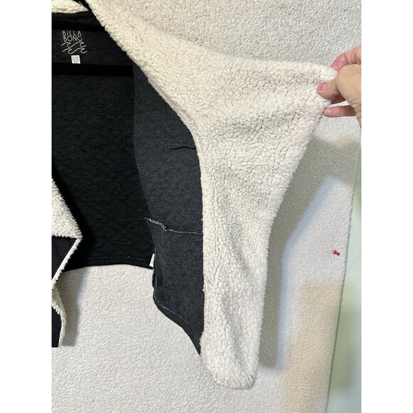 Billabong Sherpa Quilted Jacket Women's Casual Navy Blue Open Front Small - Picture 10 of 14